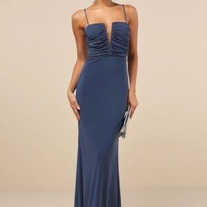 Lulu's Deep Blue Maxi Dress